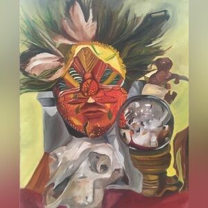 “I put a spell on you.” Oil painting on canvas.